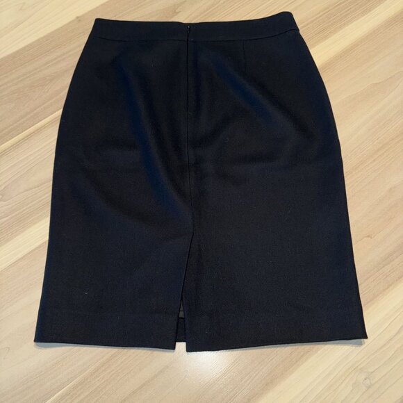 J.Crew No. 2 Pencil Black 100% Wool Vented Back Skirt Women's 12 - Picture 2 of 6